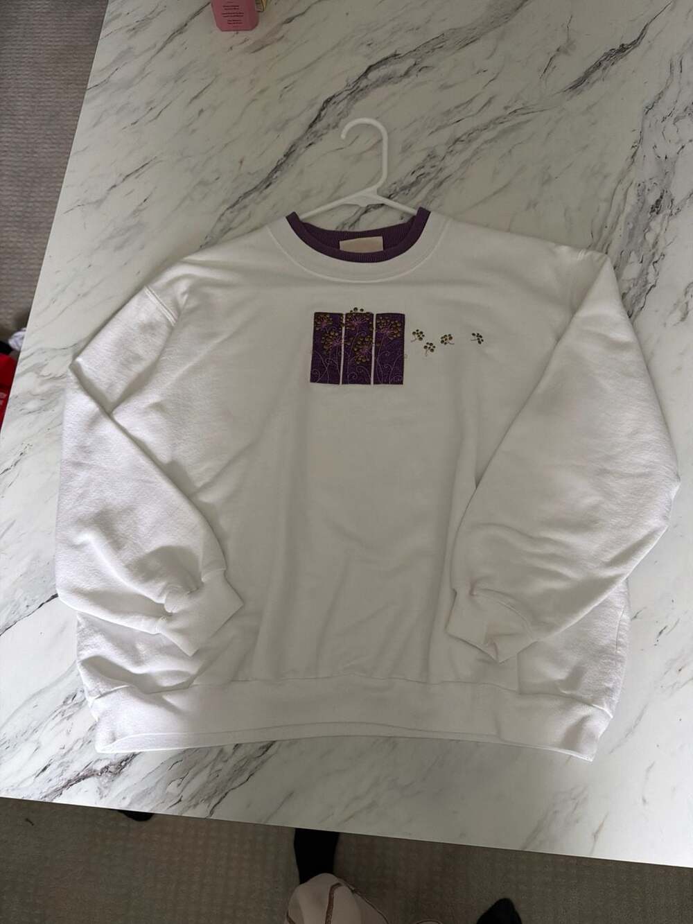 Top Stitch by Morning Sun Vintage Floral Embroidered Sweatshirt Size PM